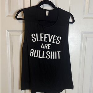 Black Sleeveless Graphic Top